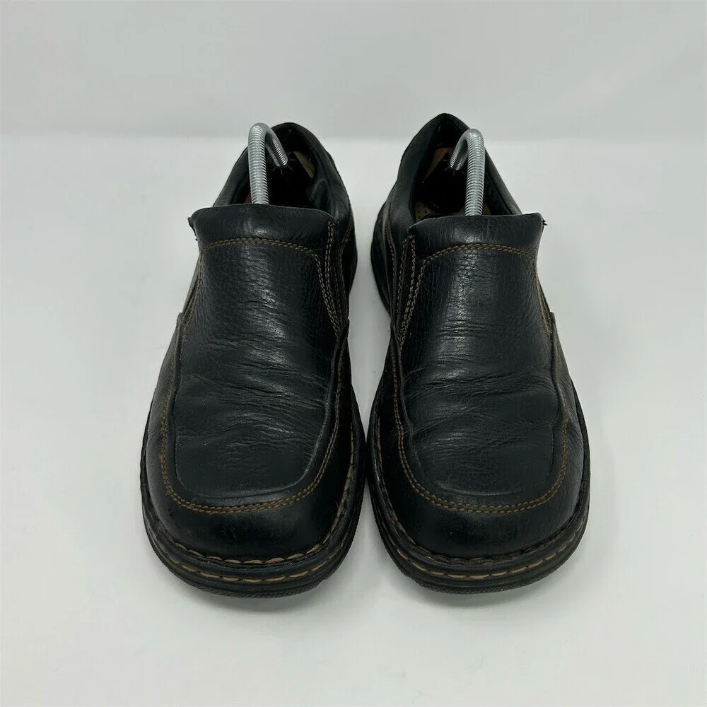 Born Men's Loafers Black Leather Slip-On Comfort Shoes Size 12 EU 43 Casual